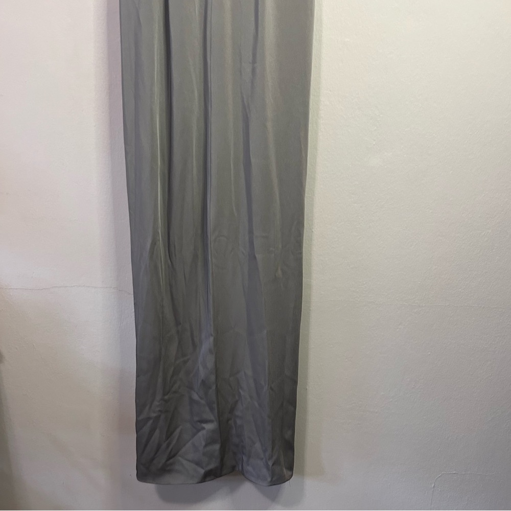 La Femme Ruched Jersey Column Gown in Pewter - Picture 6 of 10